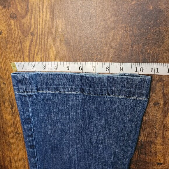 Express X2 Jeans 8 L Eva Full Leg Flare Low Rise Medium Wash Stretch Y2K - Picture 11 of 12